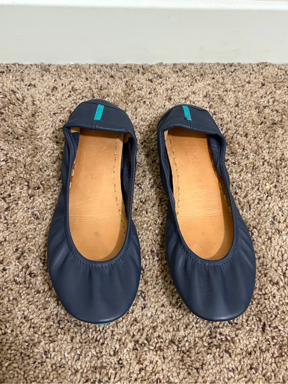 Tieks California Navy Blue Leather Ballet Comfy Casual Flats Women’s Size 7